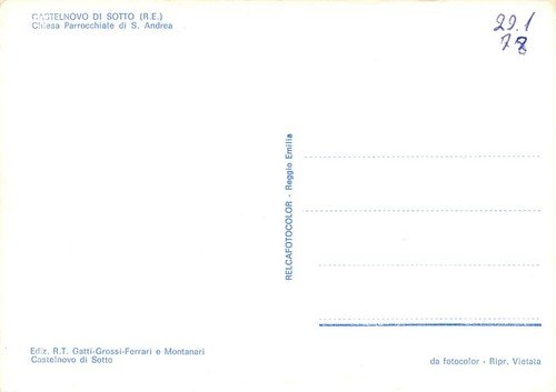 Cartolina Castelnovo di Sotto Chiesa Parrocchiale S. Andrea