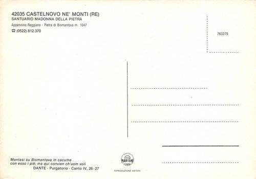 Cartolina Castelnovo ne' Monti Santuario Madonna della Pietra (Reggio Emilia) | Immagine Gallery 2