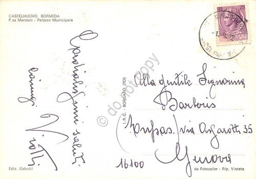 Cartolina Castelnuovo Bormida Piazza Marconi Palazzo Municipale 1972 | Immagine Gallery 2