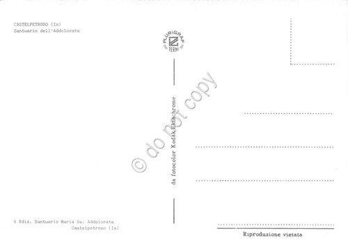 Cartolina Castelpetroso Santuario Addolorata anni '70 | Immagine Gallery 2