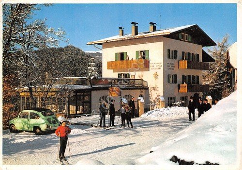 Cartolina Castelrotto Bolzano Pensione Alpenflora 1966 animata