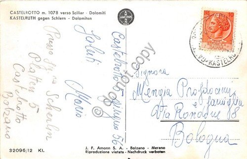 Cartolina Castelrotto Dolomiti 1956 | Immagine Gallery 2