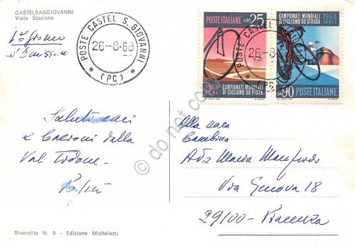 Cartolina Castelsangiovanni Viale Stazione 1968 | Immagine Gallery 2