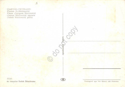 Cartolina Castelvetrano Piazza Matteotti animata auto (Trapani)