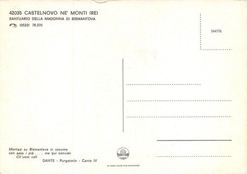 Cartolina Castenovo ne' Monti Santuario Madonna di Bismantova Scalatore