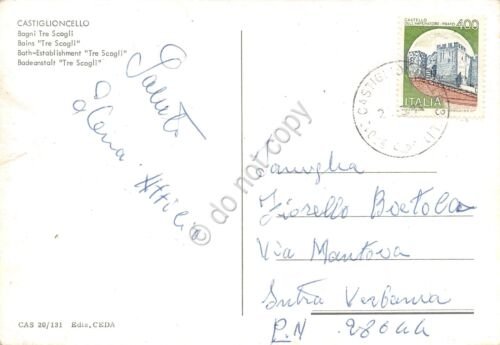 Cartolina Castiglioncello Bagni Tre Scogli barche animata