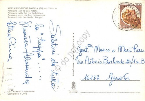 Cartolina Castiglione d'Orcia Panorama con due rocche (Siena) | Immagine Gallery 2