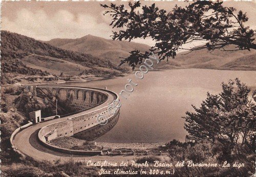Cartolina Castiglione dei Pepoli Bacino del Brasimone Diga 1952 | Immagine principale