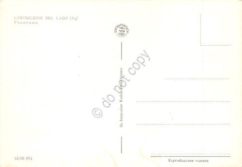 Cartolina Castiglione del Lago panorama paese case strada anni '80 | Immagine Gallery 2