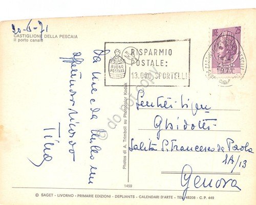 Cartolina Castiglione della Pescaia Porto Canale barche 1971 (Grosseto) | Immagine Gallery 2