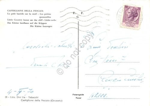 Cartolina Castiglione della Pescaia villino sulla scogliera Rocchette 1970