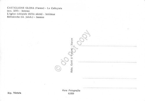 Cartolina Castiglione Olona La Collegiata interno