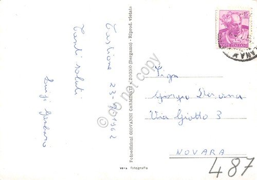 Cartolina Castione della Presolana Ville e colonia della Dalmine 1962 | Immagine Gallery 2