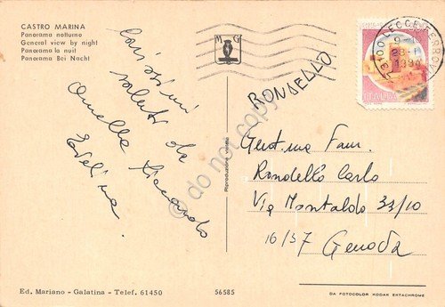 Cartolina Castro Marina Panorama notturno 1984 | Immagine Gallery 2