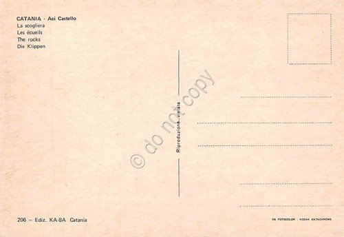 Cartolina Catania Aci Castello La scogliera animata anni '70 | Immagine Gallery 2