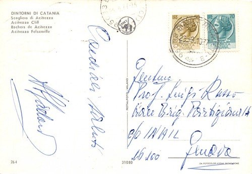 Cartolina Catania dintorni Scogliera di Acitrezza 1977 | Immagine Gallery 2