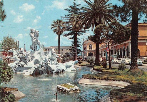 Cartolina Catania Fontana Ratto di Proserpina Fiat 500