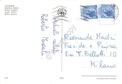 Cartolina Catania Giardino Bellini fontana | Immagine Gallery 2