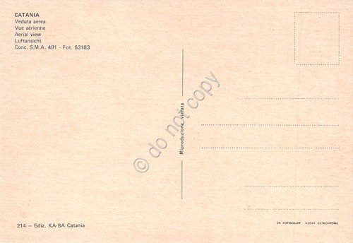 Cartolina Catania Panorama aereo anni '70