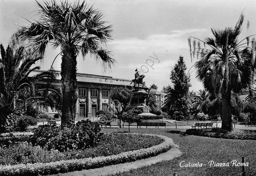 Cartolina Catania Piazza Roma 1958
