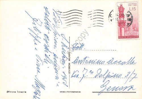 Cartolina Catania Piazza Roma 1958