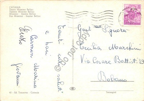 Cartolina Catania Teatro Bellini Interno anni '60 | Immagine Gallery 2