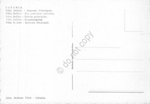 Cartolina Catania Villa Bellini Ingresso principale illustrata