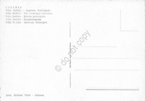 Cartolina Catania Villa Bellini Ingresso principale illustrata | Immagine Gallery 2