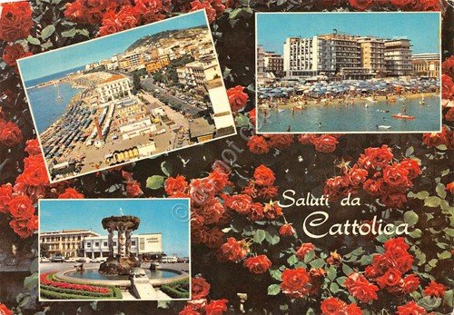 Cartolina Cattolica 3 vedute e fiori (Rimini) | Immagine principale