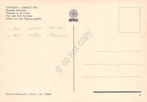 Cartolina Cattolica Gabicce Panorama aereo anni '70 | Immagine Gallery 2