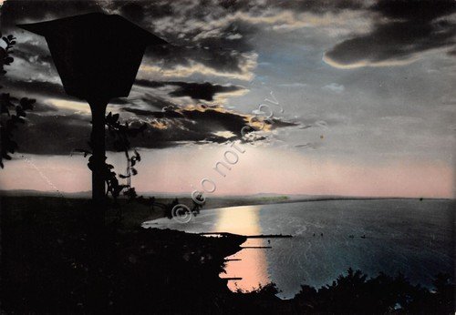 Cartolina Cattolica panorama sul mare notturno 1955 (Rimini) | Immagine principale