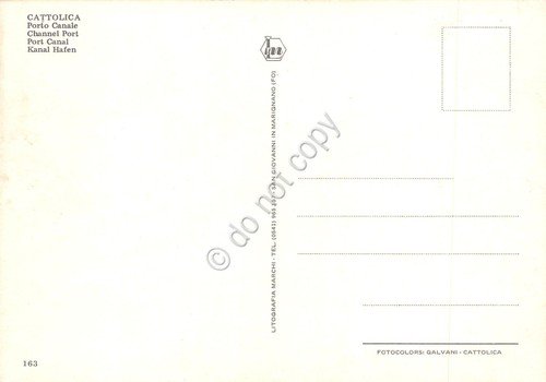 Cartolina Cattolica porto canale barche case anni '80 | Immagine Gallery 2