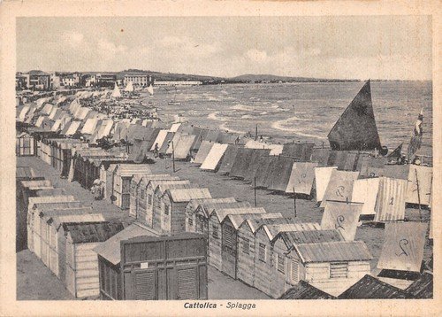 Cartolina Cattolica Spiaggia anni '30