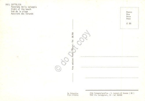 Cartolina Cattolica spiaggia stabilimenti balneari dall'alto anni '80 | Immagine Gallery 2