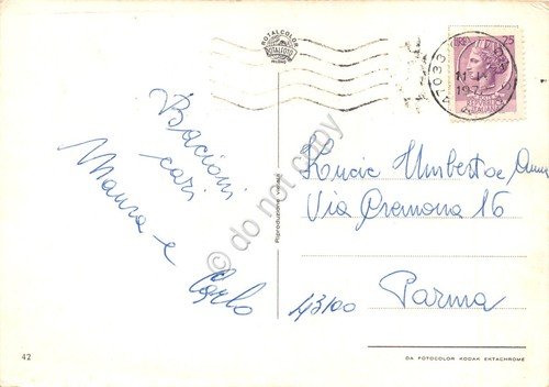 Cartolina Cattolica vedute varie e reti pesca conchiglie 1972 (Rimini)