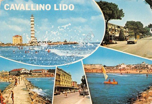 Cartolina Cavallino Lido 5 vedute (Venezia)