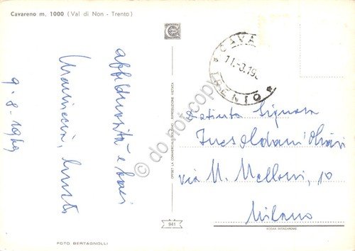 Cartolina Cavareno Val di Non paese e cupola chiesa | Immagine Gallery 2
