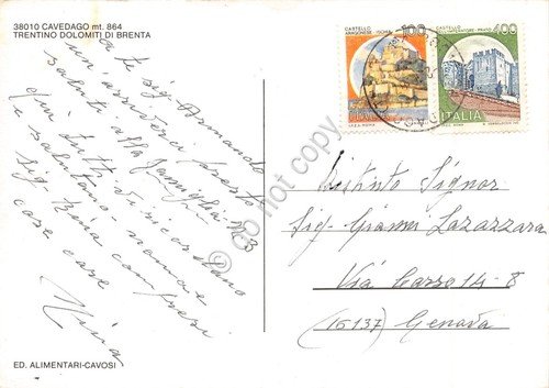 Cartolina Cavedago Dolomiti del Brenta case chiesa 1987 | Immagine Gallery 2