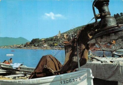 Cartolina Cavi di Lavagna Lampare a riposo 1973 (Genova)