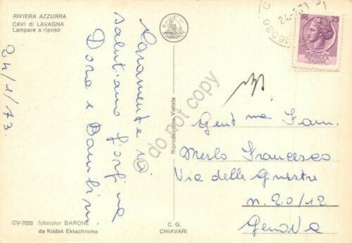 Cartolina Cavi di Lavagna Lampare a riposo 1973 (Genova)