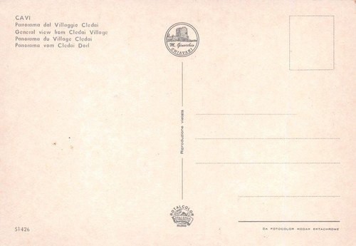 Cartolina Cavi Panorama da Villaggio Cledai (Genova)