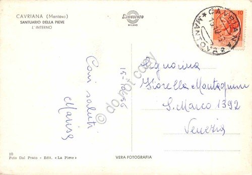 Cartolina Cavriana Santuario della Pieve interno 1956 | Immagine Gallery 2