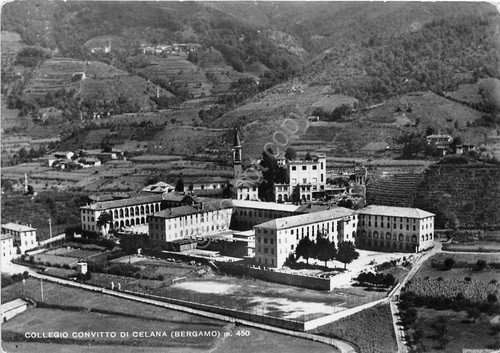 Cartolina Celana Collegio Convitto dall'alto 1952 (Bergamo)