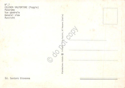 Cartolina Celenza Valfortone panorama paese strade case anni '80