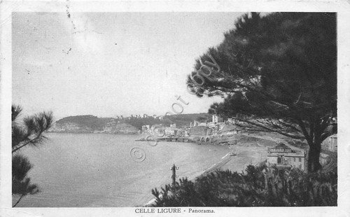 Cartolina Celle Ligure Panorama 1932 (Savona) | Immagine principale
