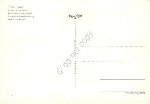 Cartolina Celle Ligure panorama da piante mare spiaggia | Immagine Gallery 2