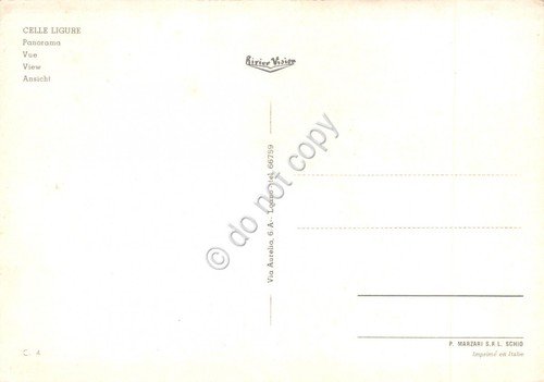 Cartolina Celle Ligure panorama da terrazza NVG (Savona)