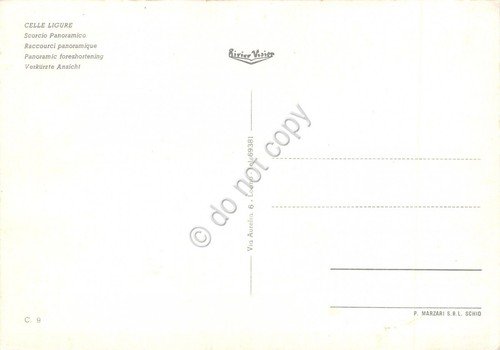 Cartolina Celle Ligure Panorama parziale dalle palme (Savona)
