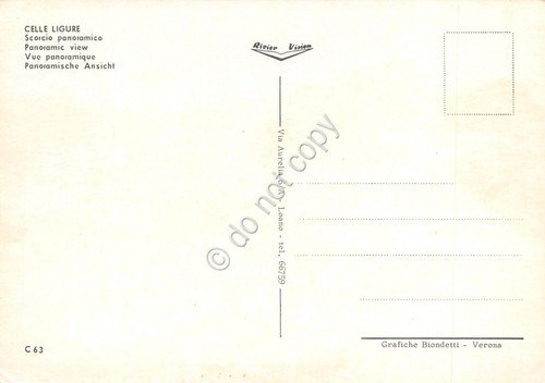 Cartolina Celle Ligure panorama parziale spiaggia Chalet Lido bar (Savona) | Immagine Gallery 2