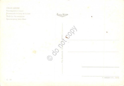 Cartolina Celle Ligure panorama scoglio spiaggia sul mare piccole grinze | Immagine Gallery 2